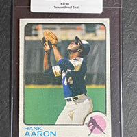 Hank Aaron 1973 Topps #100 Braves Card. 44-Max 5/10 EX #3780