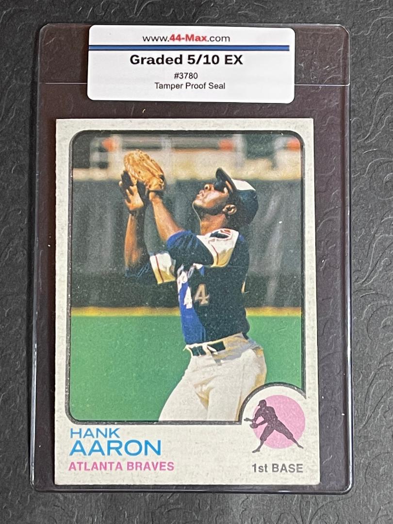 Hank Aaron 1973 Topps #100 Braves Card. 44-Max 5/10 EX #3780