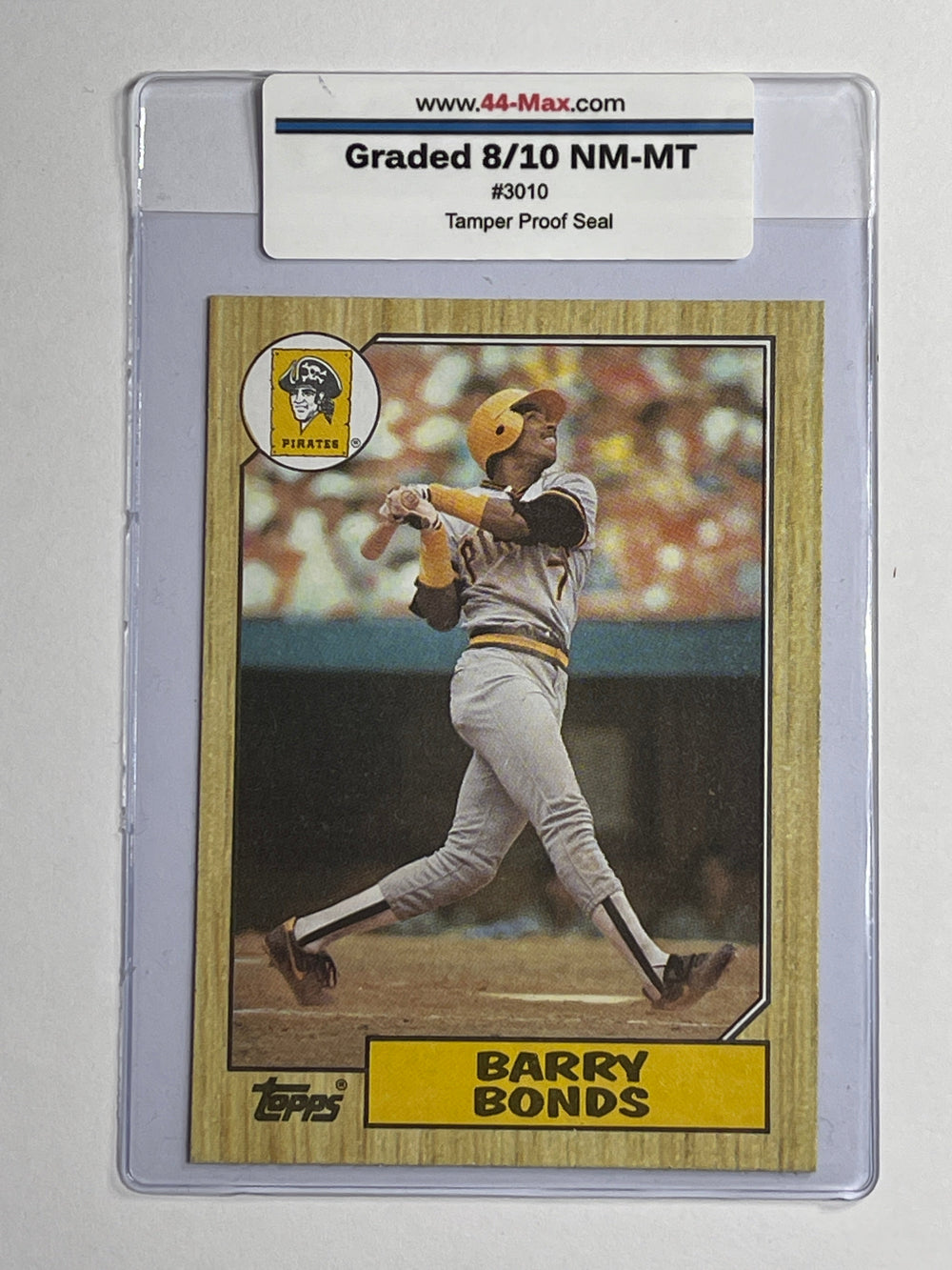 Barry Bonds 1987 Topps Baseball Card. 44-Max 8/10 NM-MT #3010
