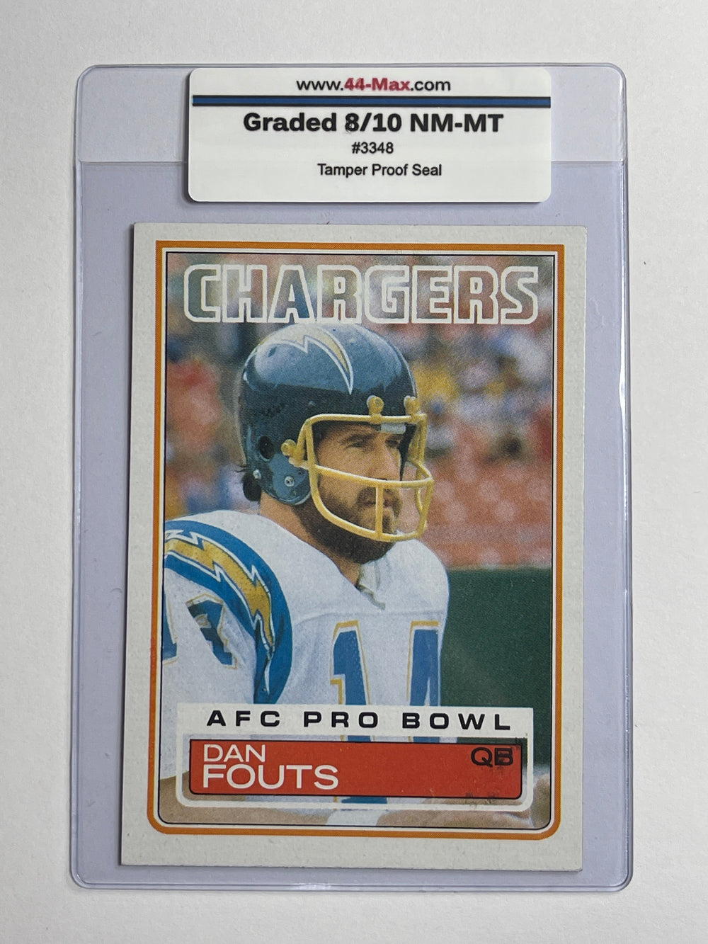 Dan Fouts 1983 Topps Football Card. 44-Max 8/10 NM-MT #3348