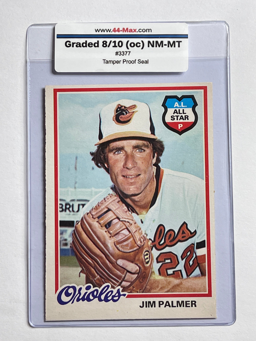 Jim Palmer 1978 O-Pee-Chee Baseball Card. 44-Max 8/10 (oc) NM-MT #3377