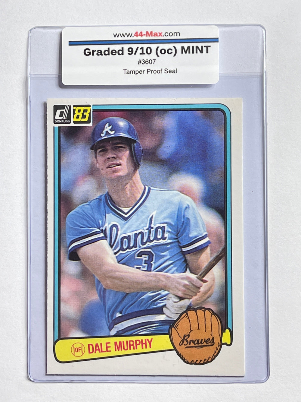 Dale Murphy 1983 Donruss Baseball Card. 44-Max 9/10 (oc) MINT #3607