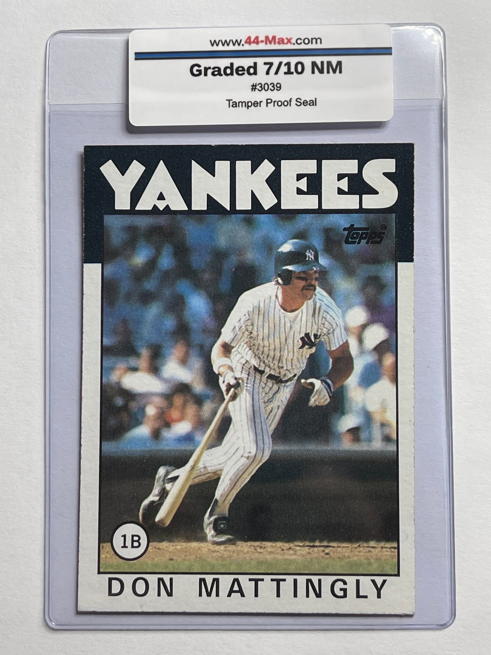 Don Mattingly 1986 Topps Baseball Card. 44-Max 7/10 NM #3039