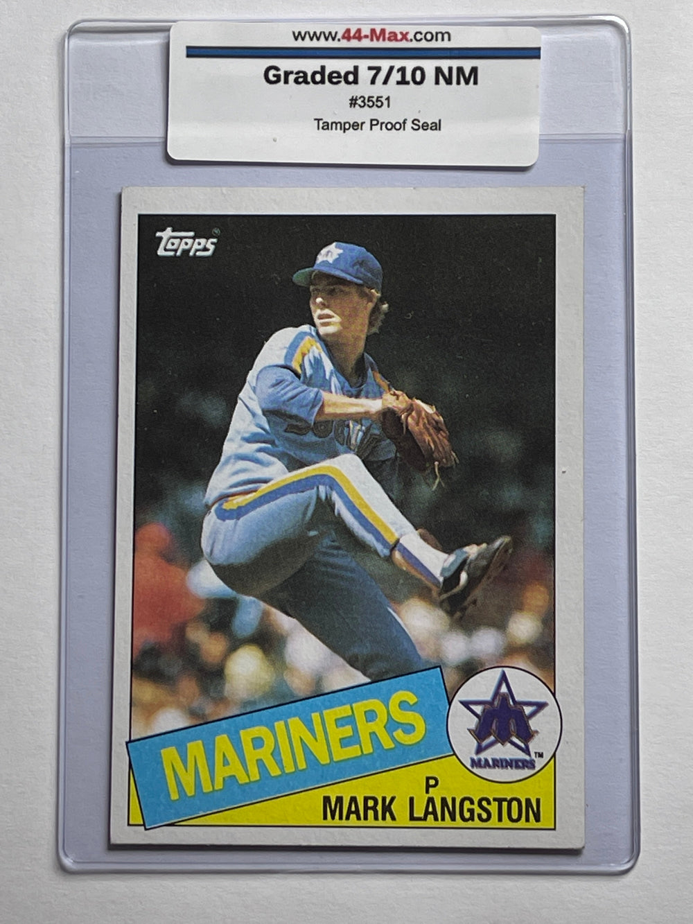 Mark Langston 1985 Topps RC Baseball Card. 44-Max 7/10 NM #3551