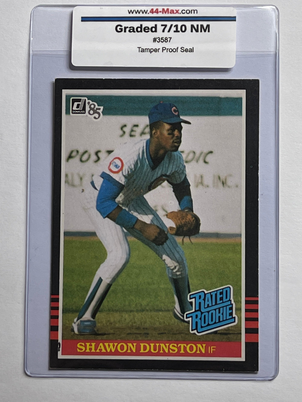 Shawon Dunston 1985 Donruss RC Baseball Card. 44-Max 7/10 NM #3587