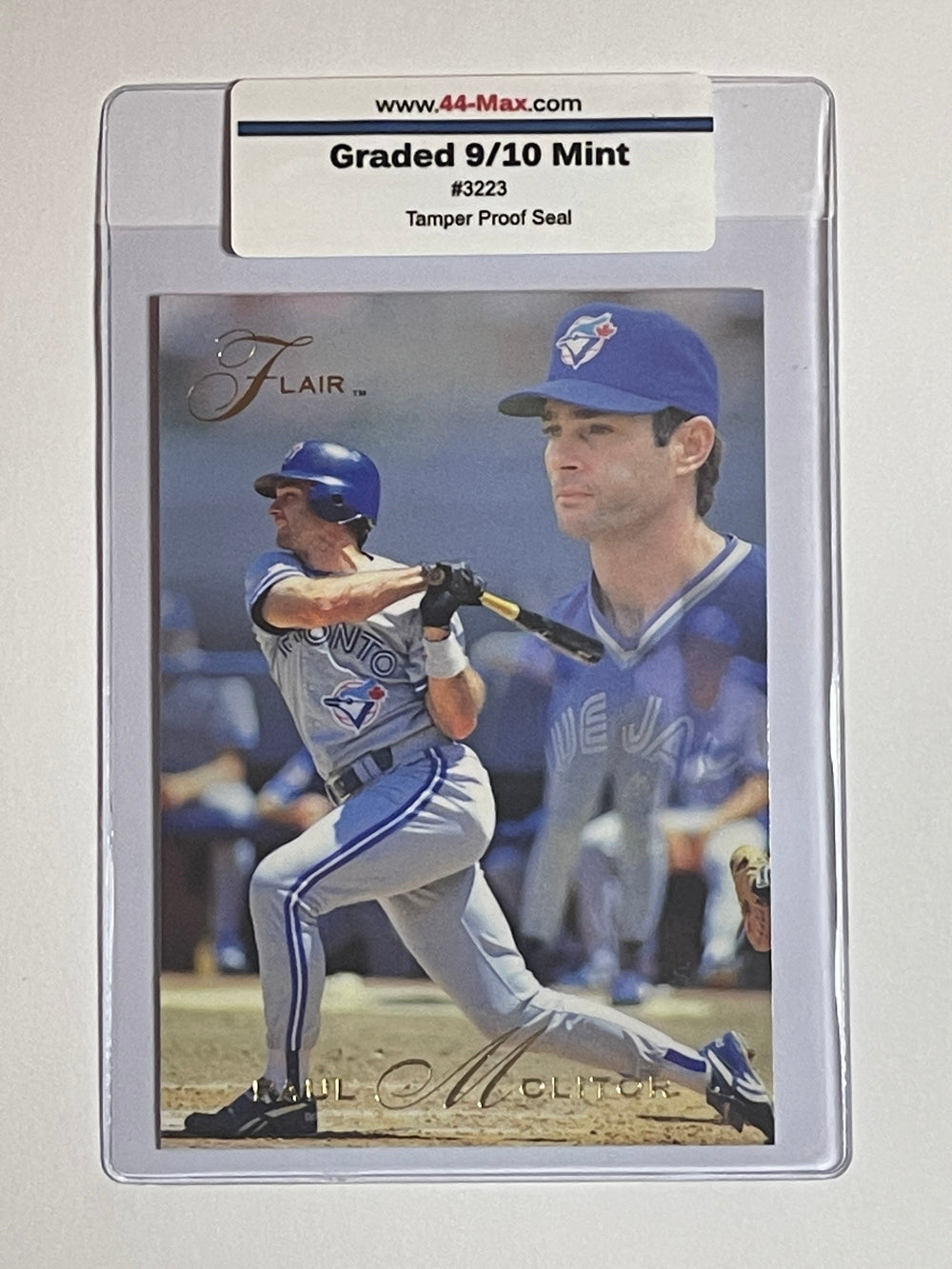 Paul Molitor 1993 Flair Baseball Card. 44-Max 9/10 Mint #3223