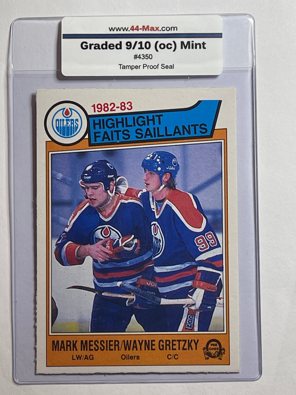 1982/83 Wayne Gretzky HL O-Pee-Chee Hockey Card. 44-Max 9/10 (oc) #4350
