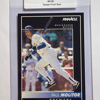 Paul Molitor 1992 Pinnacle Baseball Card. 44-Max 8/10 Mint #4126