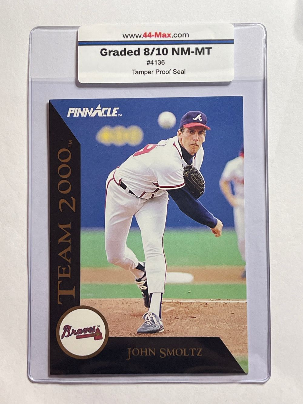 John Smoltz Team2000 1992 Pinnacle Baseball Card. 44-Max 8/10 NM-MT #4136