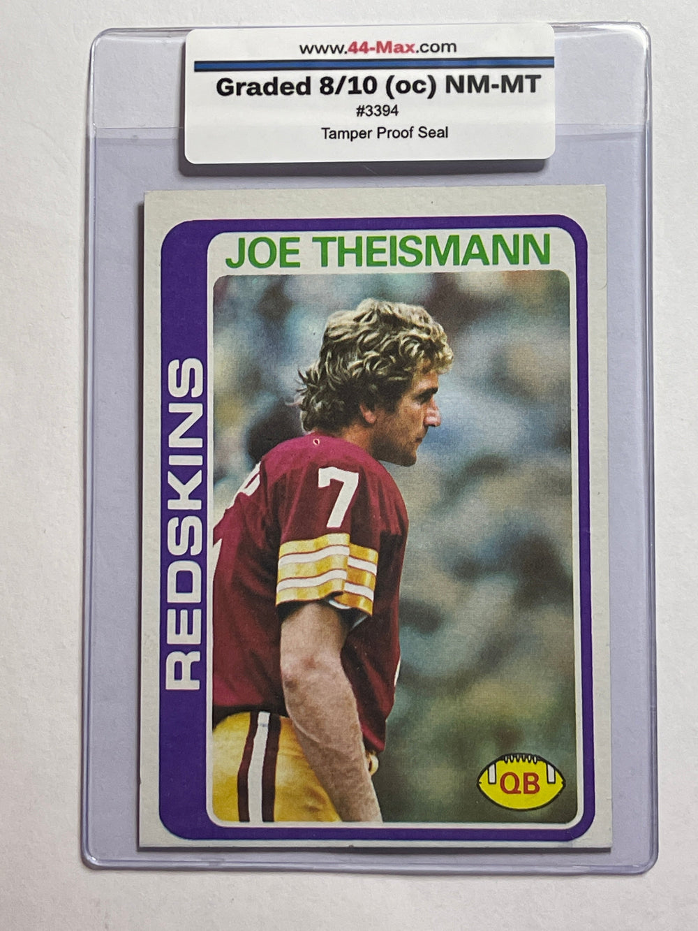 Joe Theismann 1978 Topps Football Card. 44-Max 8/10 (oc) NM-MT #3394
