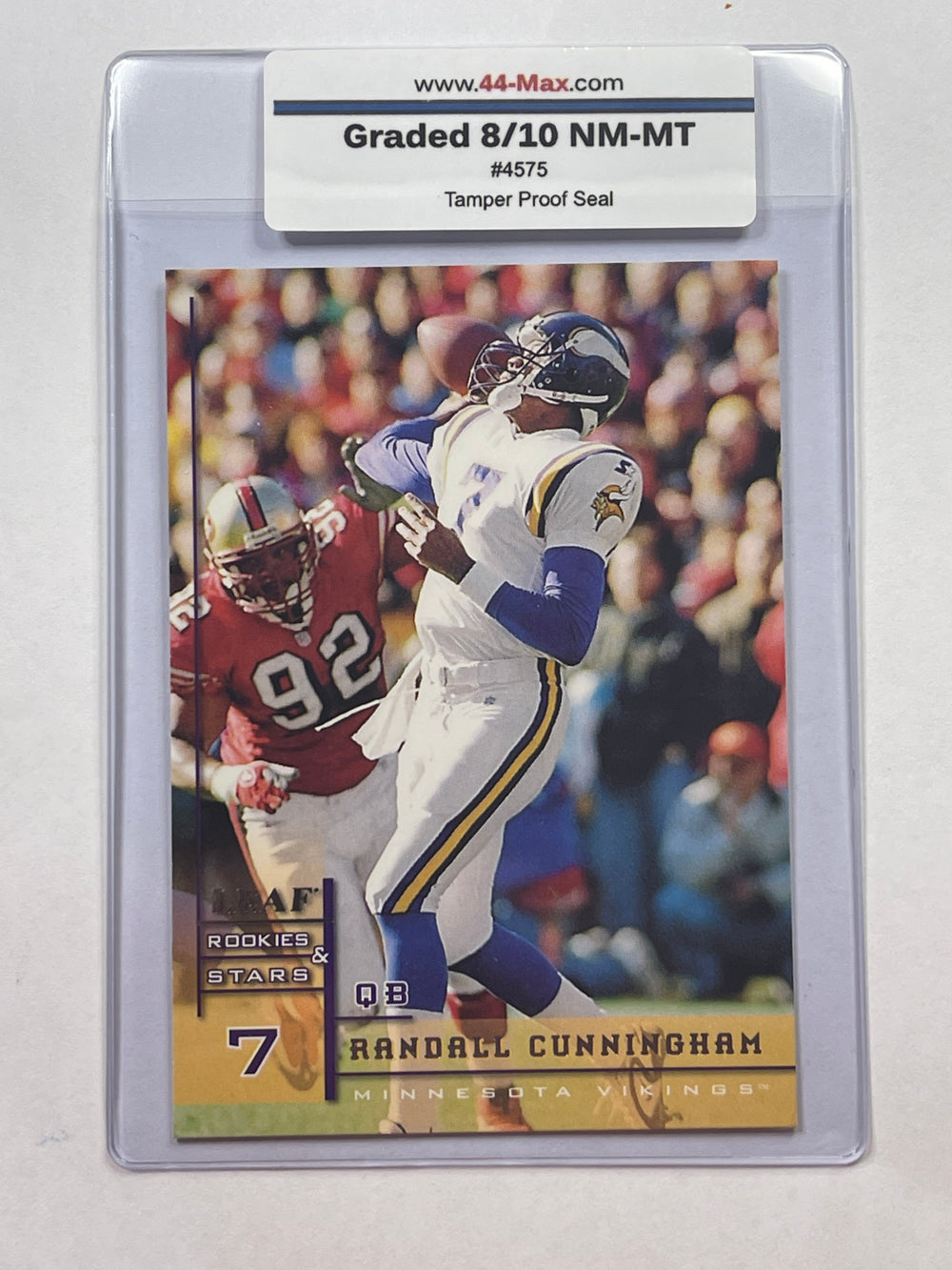 Randall Cunningham 1998 Leaf Football Card. 44-Max 8/10 NM-MT #4575