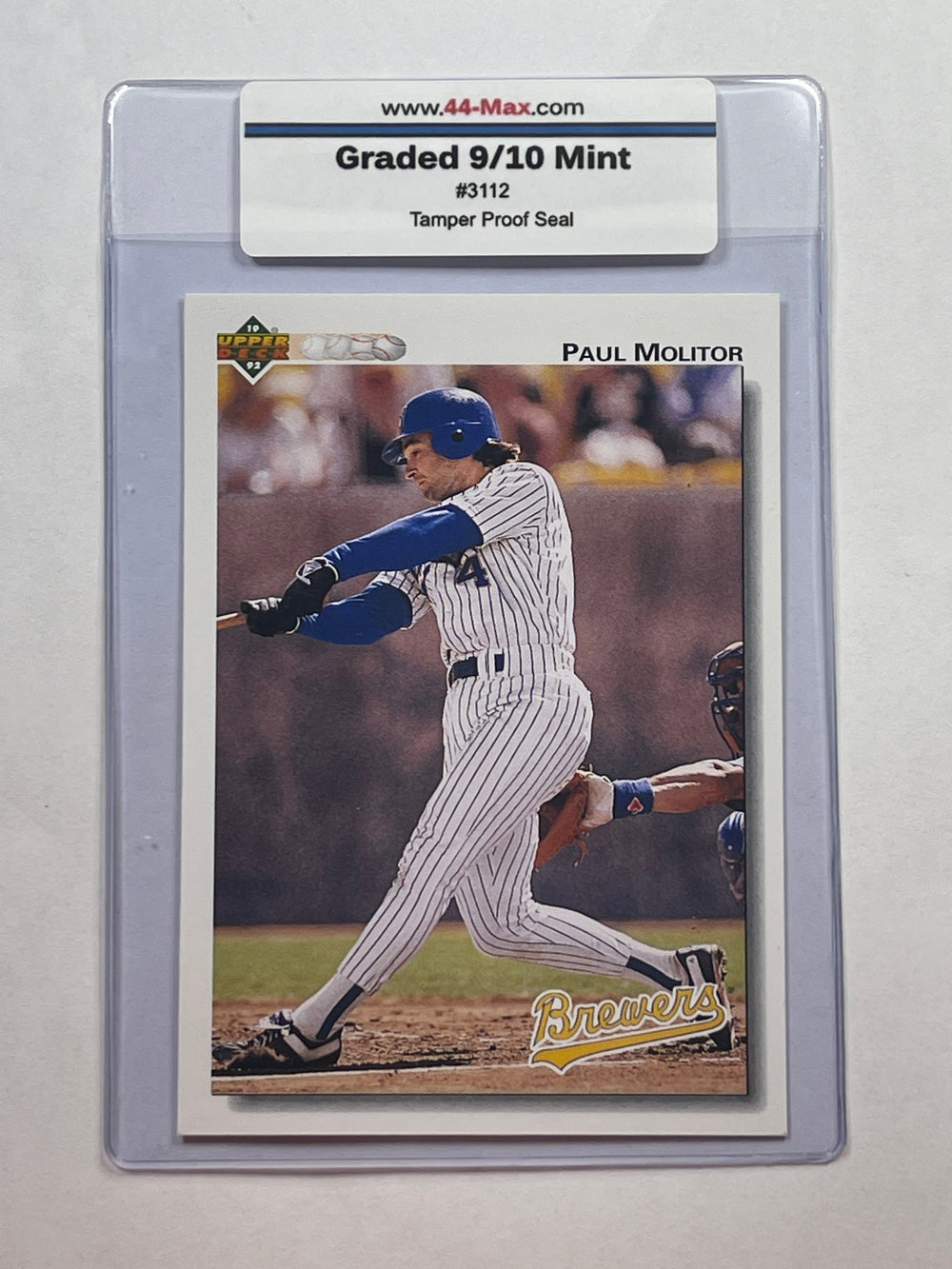 Paul Molitor 1992 Upper Deck Baseball Card. 44-Max 9/10 MINT #3112