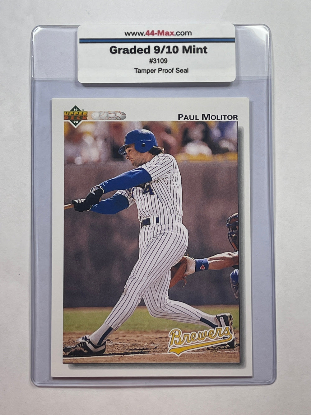 Paul Molitor 1992 Upper Deck Baseball Card. 44-Max 9/10 MINT #3109