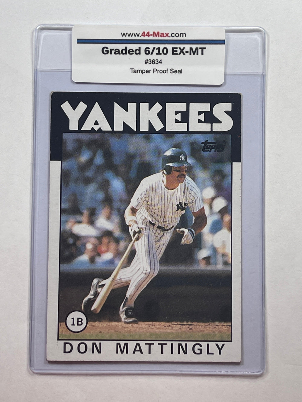 Don Mattingly 1986 Topps Baseball Card. 44-Max 6/10 EX-MT #3634