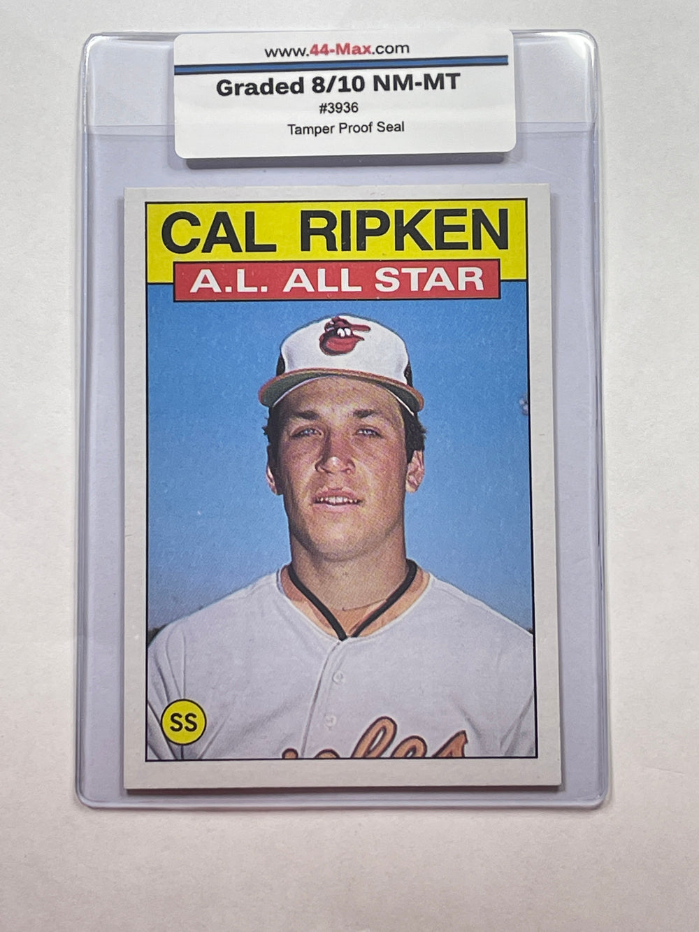Cal Riken Jr 1986 Topps Baseball Card. 44-Max 8/10 NM-MT #3936