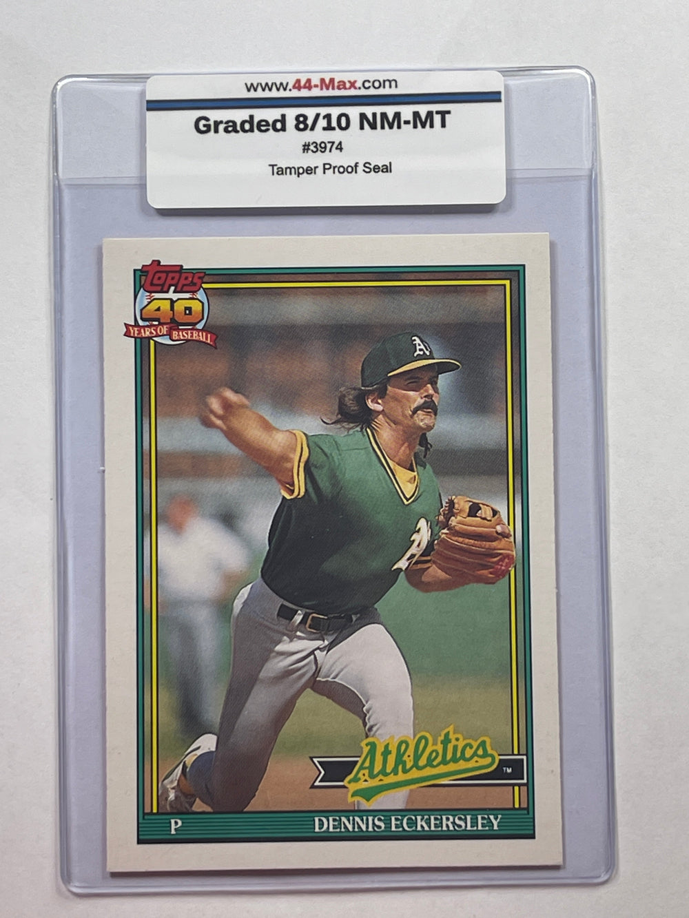 Dennis Eckersley 1991 O-Pee-Chee Baseball Card. 44-Max 8/10 NM-MT #3974