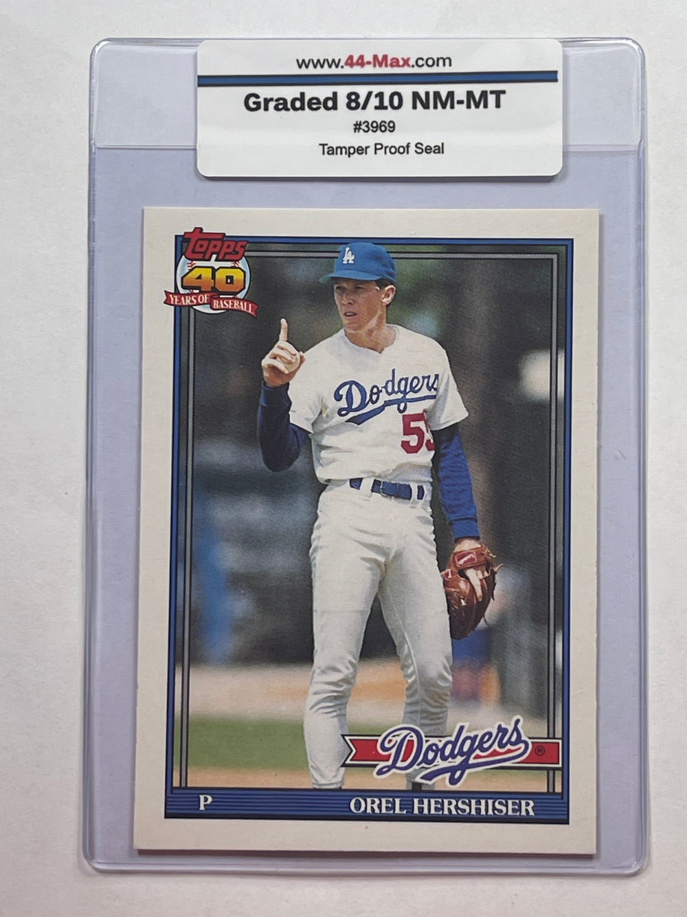 Orel Hershiser 1991 O-Pee-Chee Baseball Card. 44-Max 8/10 NM-MT #3969