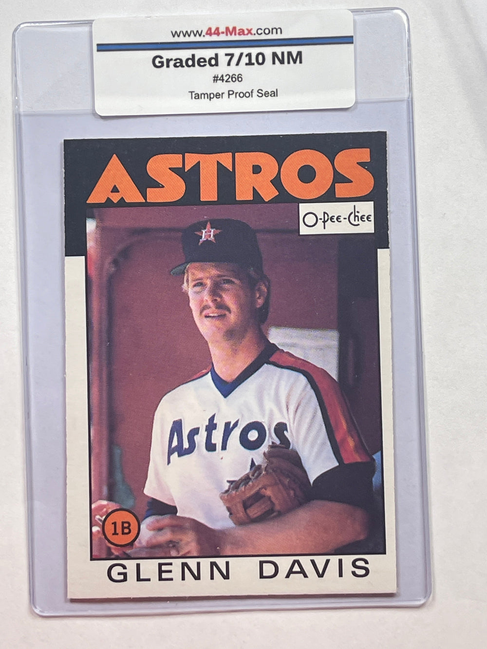 Glenn Davis 1986 O-Pee-Chee Baseball Card. 44-Max 7/10 NM #4266