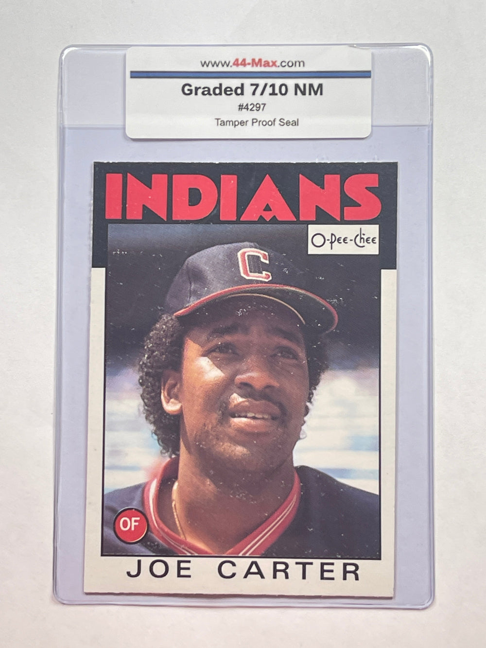 Joe Carter 1986 O-Pee-Chee Baseball Card. 44-Max 7/10 NM #4297