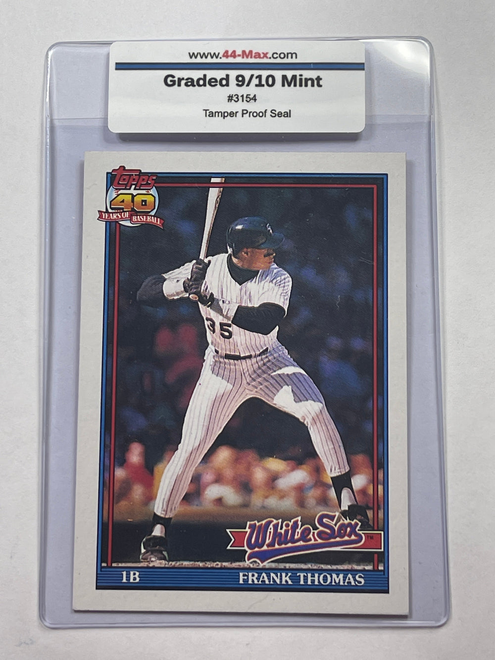 Frank Thomas 1991 Topps Baseball Card. 44-Max 9/10 MINT #3154