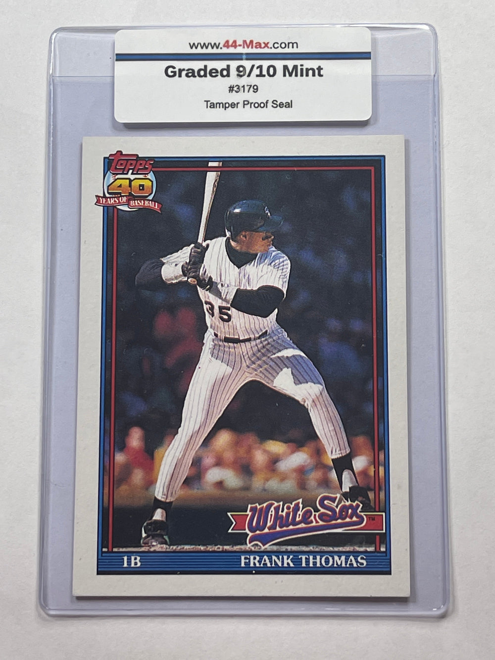 Frank Thomas 1991 Topps Baseball Card. 44-Max 9/10 MINT #3179