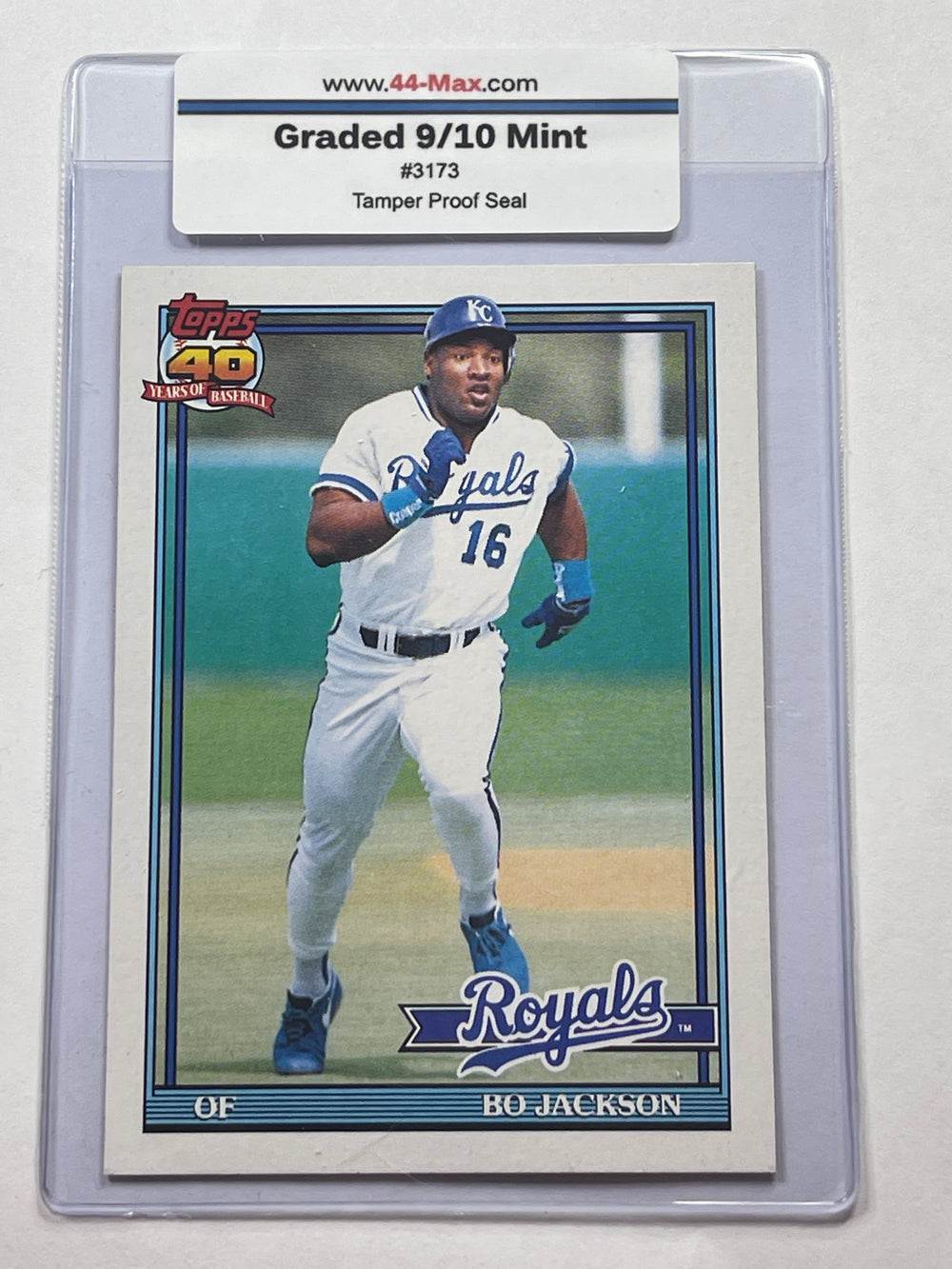 Bo Jackson 1991 Topps Baseball Card. 44-Max 9/10 MINT #3173