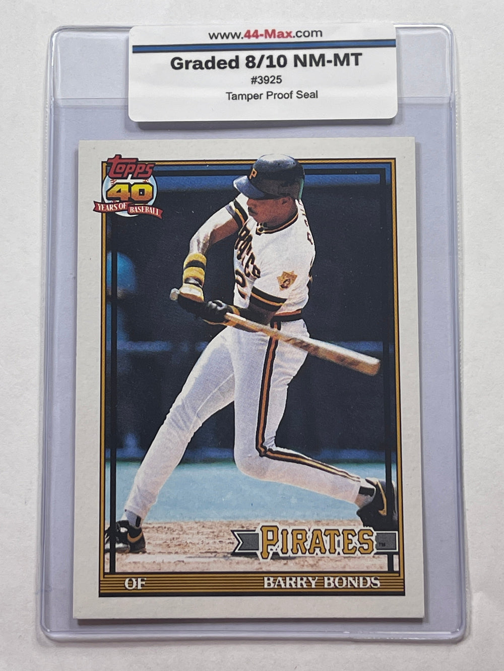 Barry Bonds 1991 Topps Baseball Card. 44-Max 8/10 NM-MT #3925