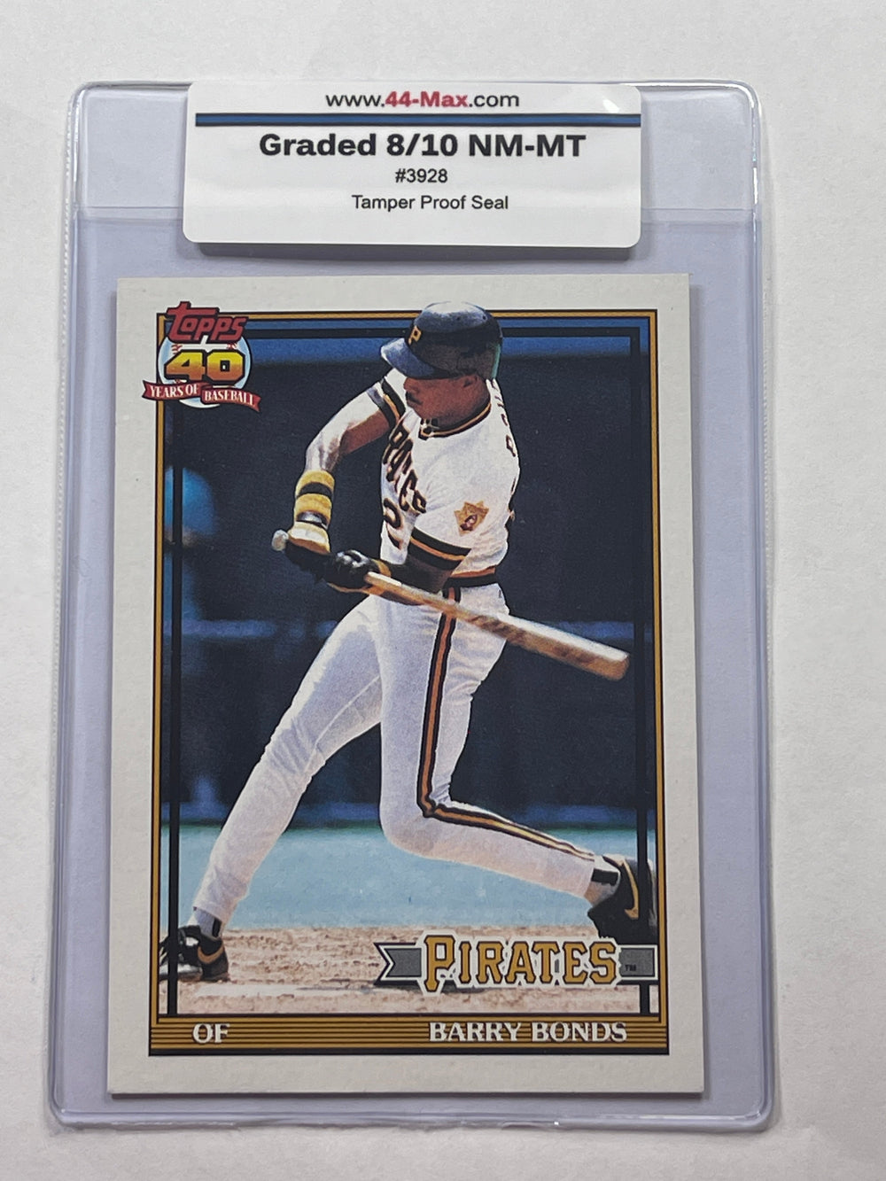Barry Bonds 1991 Topps Baseball Card. 44-Max 8/10 NM-MT #3928