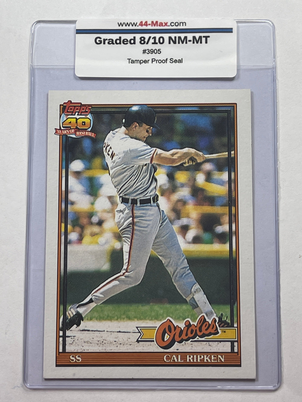 Cal Ripken Jr 1991 Topps Baseball Card. 44-Max 8/10 NM-MT #3905