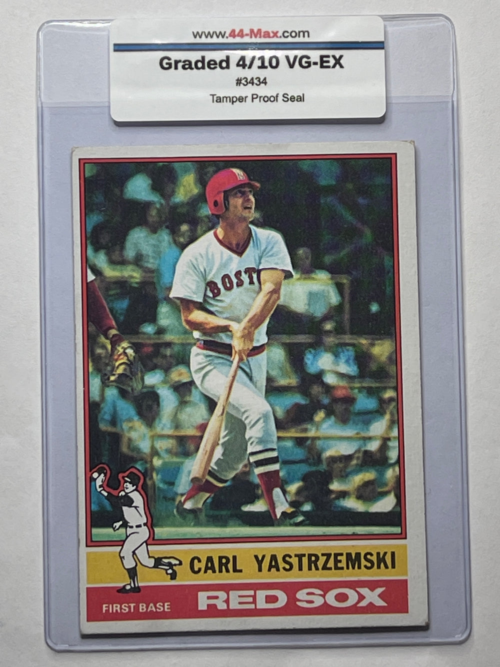 Carl Yastrzemski 1976 Topps Baseball Card. 44-Max 4/10 VG-EX #3434