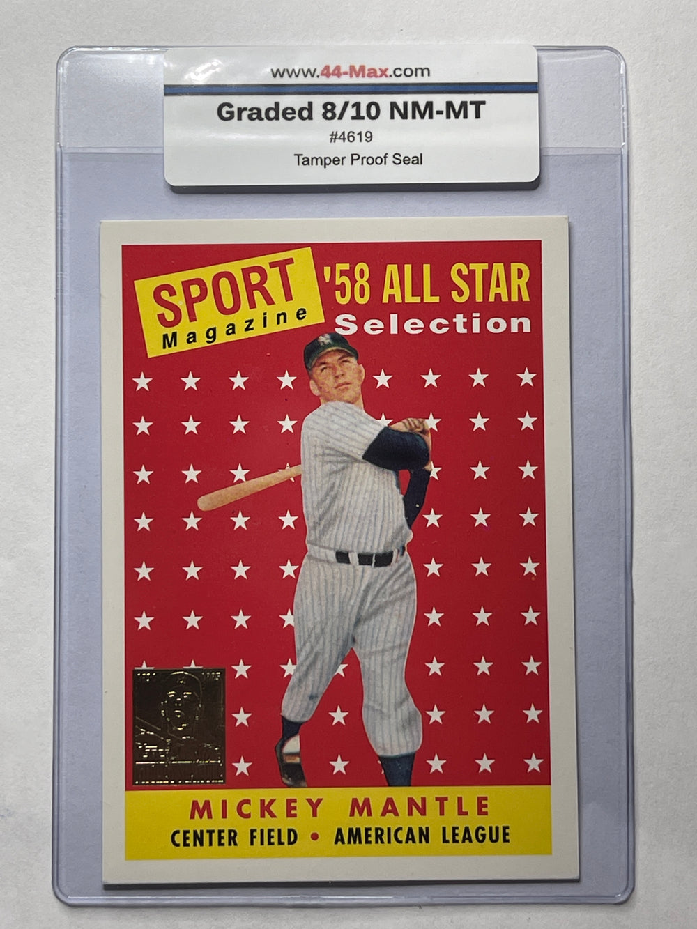 Mickey Mantle 1996 Topps Baseball Card. 44-Max 8/10 NM-MT #4619